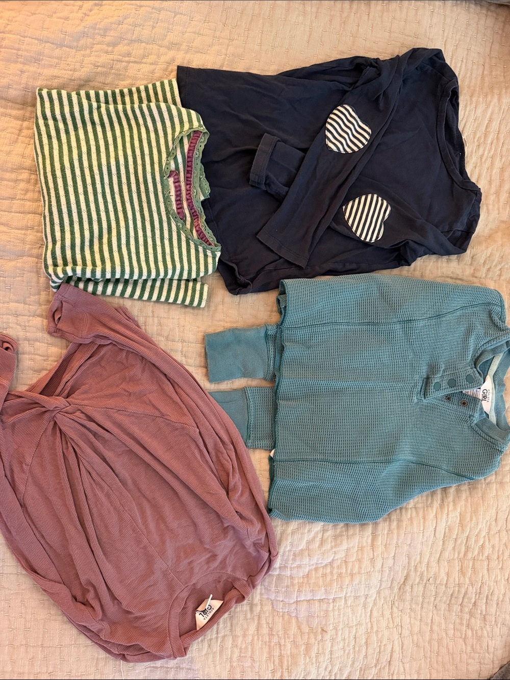 Set of Four Knit Tops (size 7, CrewCuts, Mini Boden, Athleta)